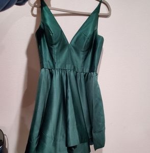 Emerald Green evening cocktail dress formal V cut